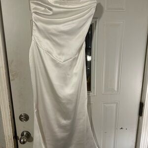 Fashion Nova Ivory Strapless white mini dress